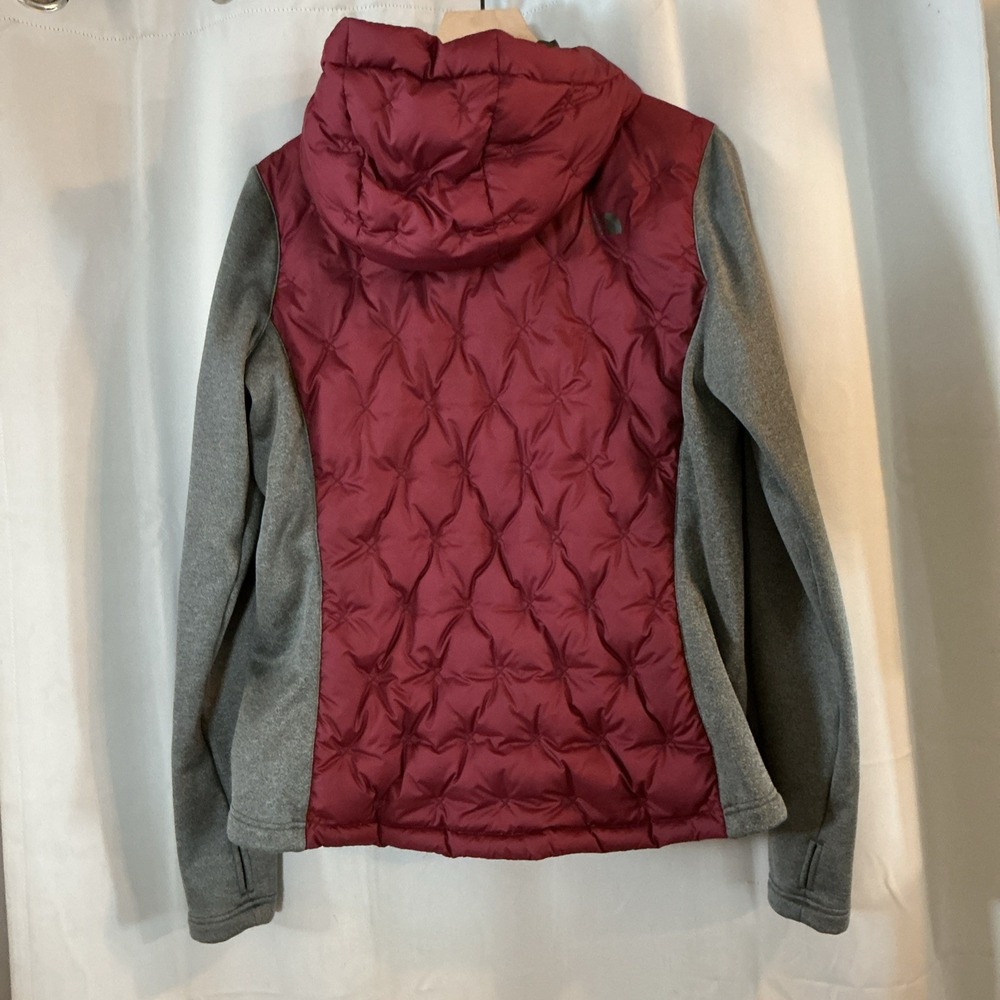Women's North Face Burgundy Mashup Pullover Hooded Down Filled Jacket. Size L - Picture 2 of 11